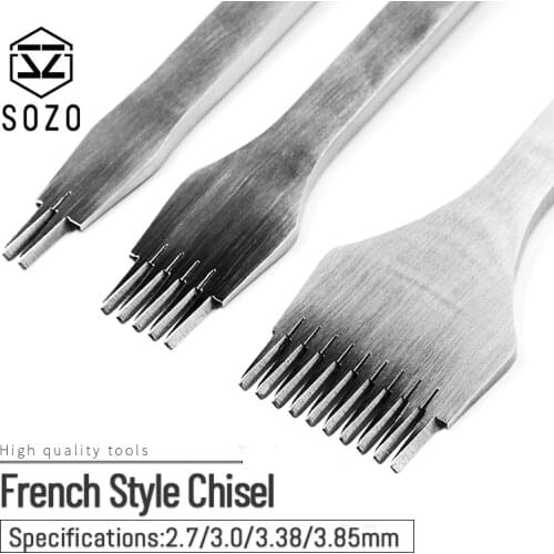 SOZO Hand made DIY leather tools French Style Chisel leather cutting oblique flat cutting polishing 2.7/3.0/3.38/3.85mm