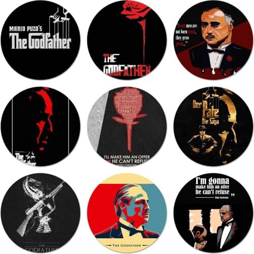 The Godfather Don Corleon Badge Brooch Pin Accessories For Clothes Backpack Decoration gift 58mm