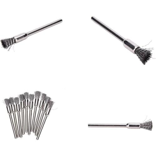 10Pcs Blades Steel Wire Wheel Brush Dremel Rotary Tool For Mini Drill Dremel Tools Polishing Dremel Accessories 3x5mm