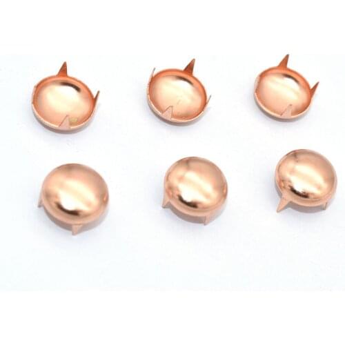 100pcs Metal Rose Gold Pyramid Claw Studs 4 Cone Claw Rivets Spike Nailheads Rivets For DIY Craft Making Jacket Bags Belts