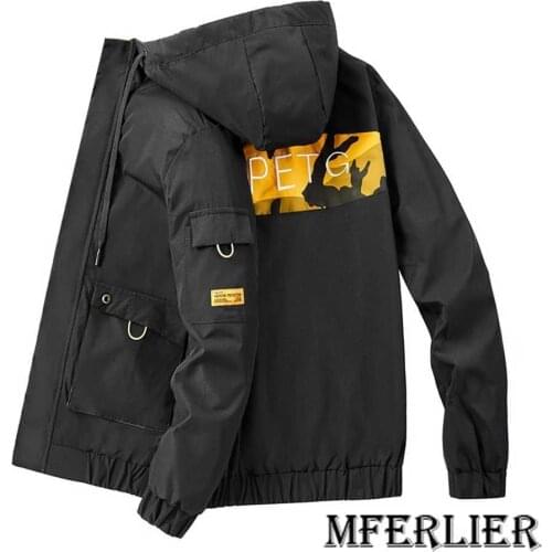 High quality autumn winter men cargo jacket Camouflage hooded pockets letter plus size 8XL 9XL korea style safari style jacket