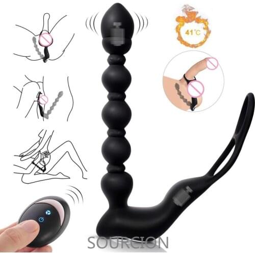 SOURCIONC Male Prostate Massage Vibrator Penis Vibrator Ring Anal Plug Stimulator Butt Plug Delay Ejaculation Ring Toy For Men