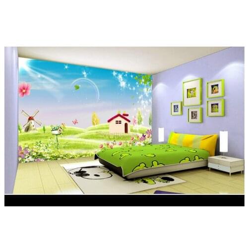 Custom mural 3D non-woven wallpaper 3D cartoon murals on the outskirts of the childrens room wallpaper kids room decration