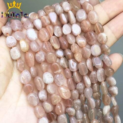 5-8mm Irregular Natural Sunstone Stone Beads Loose Spacer Beads For Jewelry Making DIY Earrings Bracelet Charms 15''/Strands