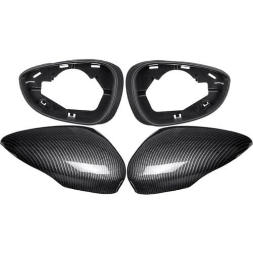 NEW-Car ABS Carbon Fibre Rear View Mirror Cover + Wing Mirror Frame for Ford Fiesta MK7 2008 -2017