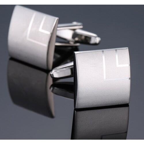 New high quality frosted design Cufflinks fashion suit jewelry laser metal Cufflinks mens Wedding Shirt Badge Pin