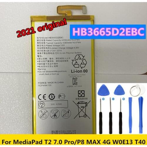 Original 4230mAh HB3665D2EBC Battery For Huawei MediaPad T2 7.0 Pro / M2 7.0 PLE-701L PLE-703L PLE-703LT Battery