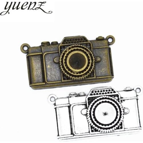 YuenZ 1pcs Antique silver color camera Charms Pendants For Necklace Bracelet Jewelry Making DIY Handmade 55*28mm J405