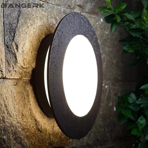 Simple Circular Outdoor Wall Lamp Waterproof Rust LED Porch Lights Modern Wall Sconce Garden Courtyard Aluminium Lighting