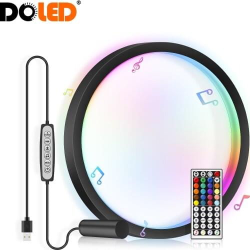 DOLED 10“ Led RGB Table Lamp Ringlight Music Sync Dimmable for Party Bedroom Bedside Desk Night Light Photographic Lighting