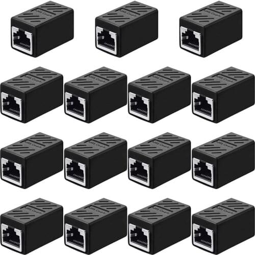 HOT-15Pcs RJ45 Coupler, Ethernet Extension Adapter Network Connector for Cat7/Cat6/Cat5E Cable Coupler Female to Female