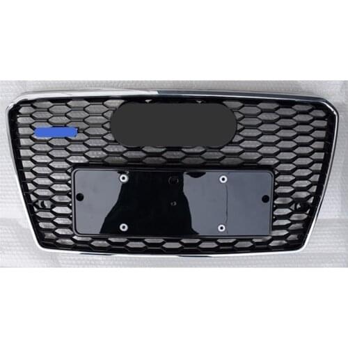 RS7 style front sports hexagonal mesh honeycomb cover grille gloss black for Audi A7/S7 2009-2015 auto parts