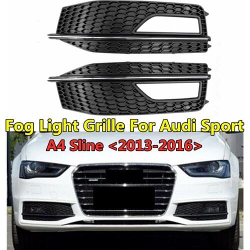 WL Car Front Lower Bumper Fog Light Grille For Audi A4 B8 Sline Sport S4 2013 2014 2015 2016 Facelift Replacement Racing Grills