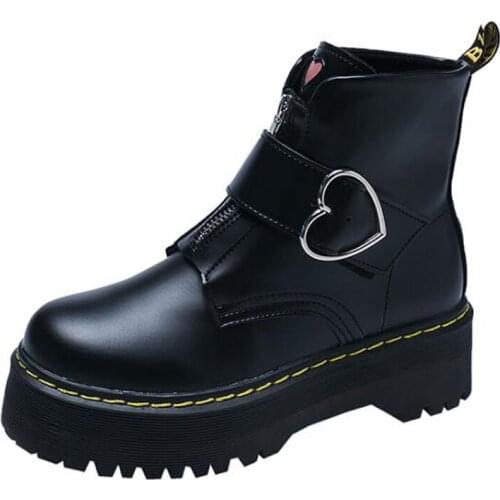 Thick-soled Martin boots womens British style platform love sponge cake new net red short ankle boots C736