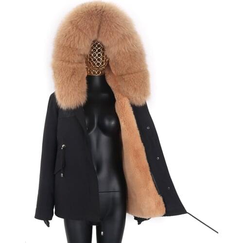 2021 new Natural Fox fur Parka Women Autumn Winter Camouflage Coat Fox Fur Hood Casual Wear Fashion Winter Streetwear Outwear