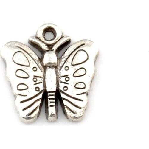 10 Pcs Alloy Single-Sided Design Butterfly Charms Jewelry Craft Making Bracelet Findings 16x16.8mm A-625