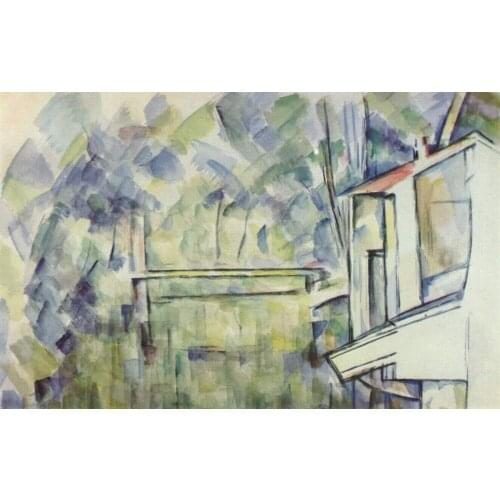 100% hand made Oil Painting Reproduction on linen canvas,mill-on-the-river by paul Cezanne,landscape oil paintings