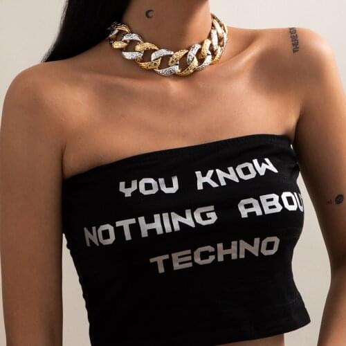 2021 Bohemian Big CCB Chunky Thick Chain Necklace Gothic Punk Steam Necklace Acrylic High Quality Necklace Bracelet Set