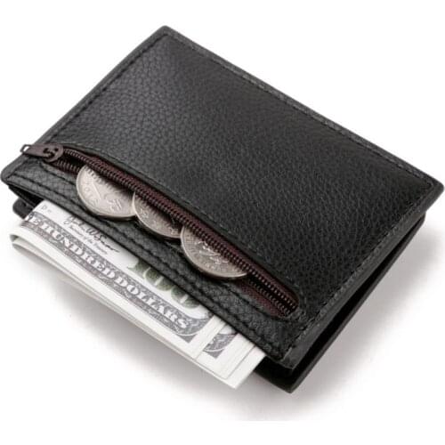 28GD Fashion Leather Men Slim Money Case Credit Card Holder Coin Pocket