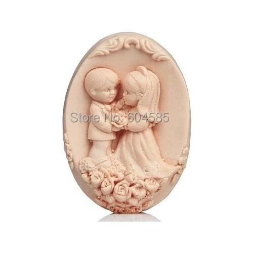 3.2" Sweet Love Wedding 0820 Craft Art Silicone Soap mold Craft Molds DIY
