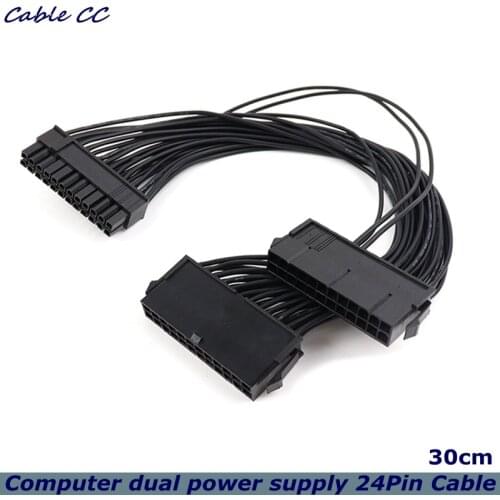 30cm ATX 24Pin 20+4pin Power Supply Synchronizer Dual PSU Power Supply Adapter Cable For Mining Miner New Upgrade