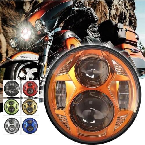 5.75 Inch LED Headlights Osram LED Round Headlamp for Iron 883 Sportster Dyna Triple Wide Glide Low Rider Motorcycle