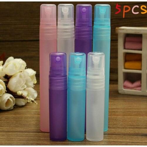 5pcs Portable Empty Refillable Plastic Pump Spray Bottle Travel Atomiser Tool Cosmetic Containers