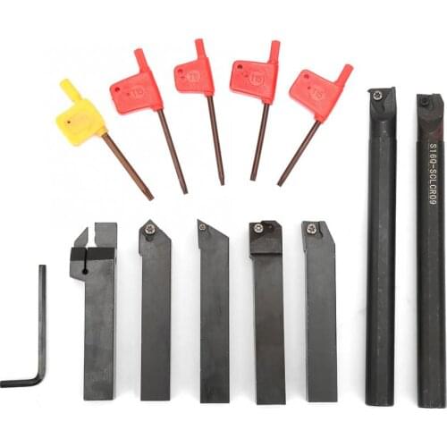7Pcs 16mm Hard Steel Lathe Turning Tool Holder Boring Bar with 7Pcs Wrench knife lathe CNC Tool Holder