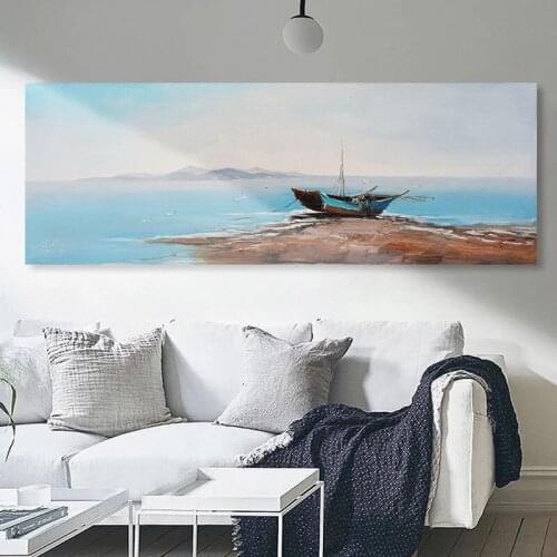 Hand Painted Abstract Oil Painting seascape ocean oil painting On Canvas Abstract Wall Art Paintings Wall Aground On The Shore