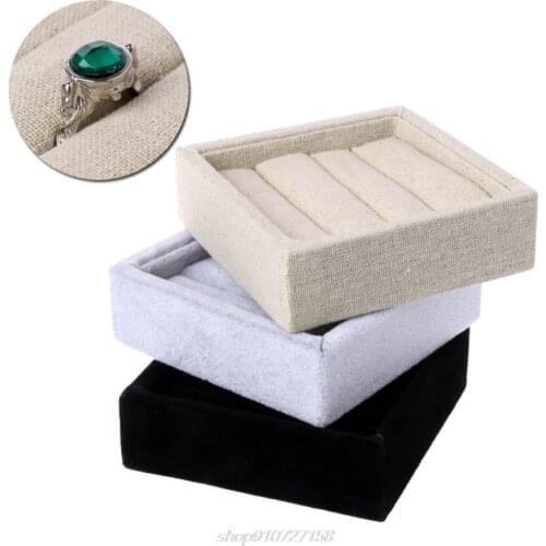 Velvet Jewelry Earring Ring Display Box Tray Holder Storage Showcase Organizer D08 20 Dropshipping