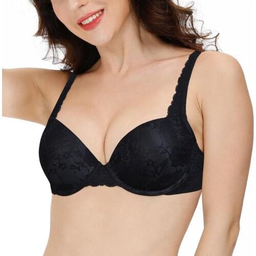 YBCG Women Bra Push Up Padded Bras for Women Plunge Adjustable Lace Lingerie A B C D DD E Cup Strength Gathering Bralette