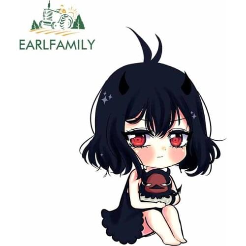 EARLFAMILY 13cm x 8.8cm for Black Clover Little Girl Motorcycle Refrigerator Car Stickers Windows Cartoon Decal Trunk Decoration