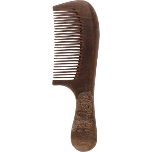 Handmade Natural Green Sandalwood Hair Combs - Anti-Static Comfortable Scalp Massage Tool Hair Detangler Wooden Comb