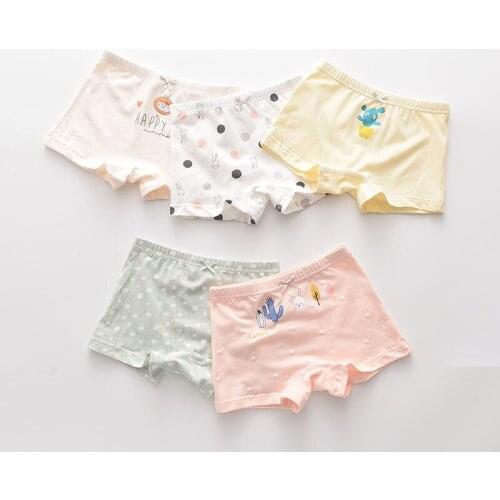 HPBBKD 5Pcs/lot Girls Cotton Boxer Briefs Girl Panties Girls Boxer Shorts Childrens Panties Kids Underwear For 2-14 Years GU249