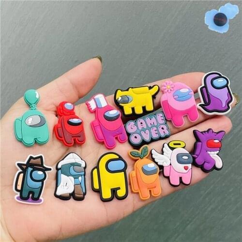 50pcs Wholesale Game Robot Cute PVC Shoes Accessories Garden Shoe Decorations Fit Boys Croc Jibz Charm DIY Wristband
