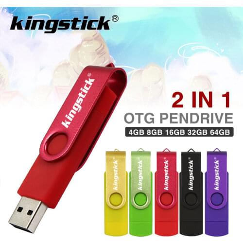 Kingstic Multifunctional USB Flash Drive otg 2.0 pendrive 64gb cle usb флэш-накопител stick 32gb 16gb 8gb 4g Pen Drive for phone
