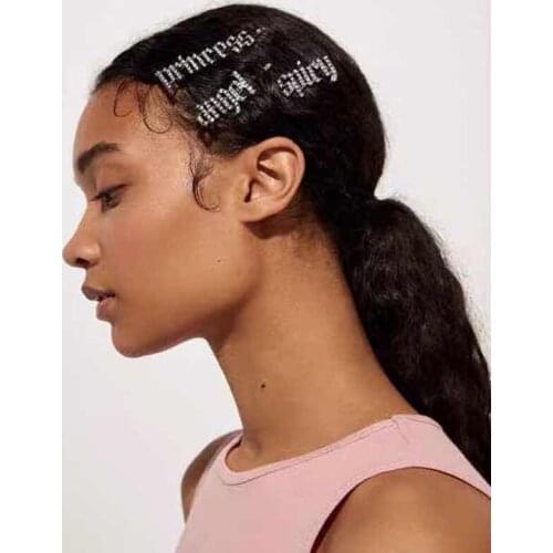 Dvacaman Crystal Letter Hair Clip Set for Women INS Girls Bracelets Bobby Pins Hair Accessories Wholesale jewelry Dropshipping