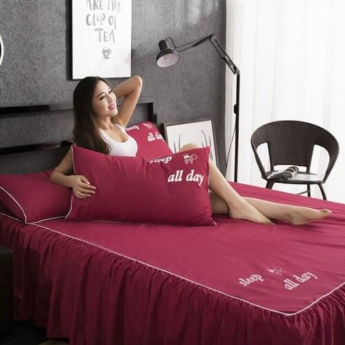 Summer Nordic Solid Color Bed Skirt Pillowcase 48X74Cm Princess Wind Bed Cover Sheets Bedroom Bedding Student Dormitory