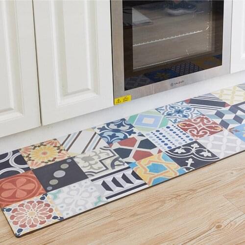 Anti-slip Kitchen Mat American Style Waterproof Kitchen PVC Carpets PU Printed Rug Doormat Entrance Bathroom Mats Floor Bedroom