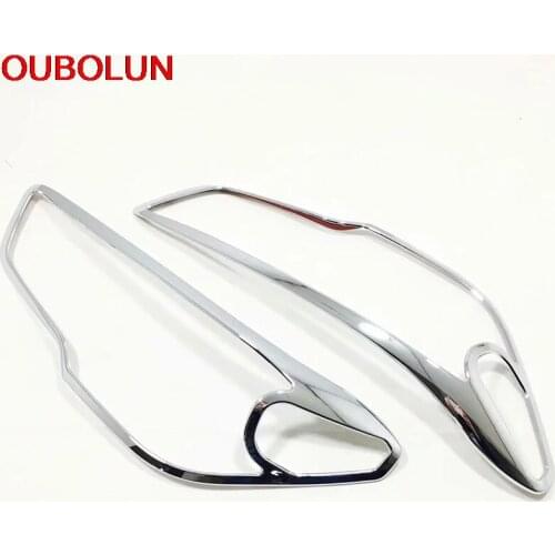 OUBOLUN For Hyundai IX35 2018 Front Head Light Lamp Headlight Frame Moulding Cover Trim Styling Exterior Accessories ABS Chrome