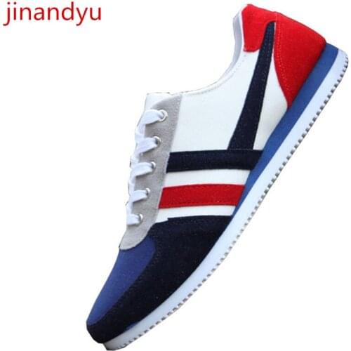 Canvas Shoes Men Sneakers Colour Matching Casual Shoes Man Lace Up Red Blue Trainers Comfy Fashion Sports Shoes for Male Sneaker