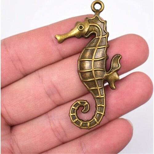 58*30mm 4pcs Antique Bronze Plated Seahorse Charms Pendant For DIY Necklace Bracelet Jewelry Accessories