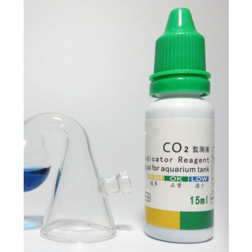 15ml Aquarium CO2 Indicator Solution Living Condition Fish Tank Liquid Test Plants Portable Fish Tank Indicator Solution for Pet