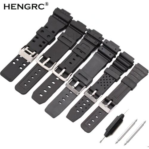 Watchband Silicone Rubber Band Men Sports Diving Black Strap For CASIO Replace Electronic Wristwatch Belt Watch Accessories