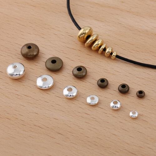Rondelle Loose Bead Spacer Beads Charms 3.5mm 4.5mm 5mm 6mm 7.5mm Pendant & Earrings Supplies DIY Jewelry Findings Metal Brass