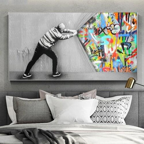 Needlework 5D Diy Diamond Painting Large Cross Stitch Kits Embroidery Creative Bansky Colorful Street Wedding DecorationZP-2939