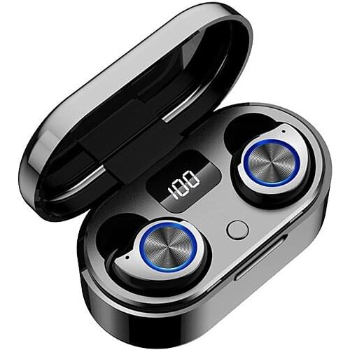 Touch control deep bass wireless in-ear earphone TW80 with LED light charging box auto connect bloo tooth headphones