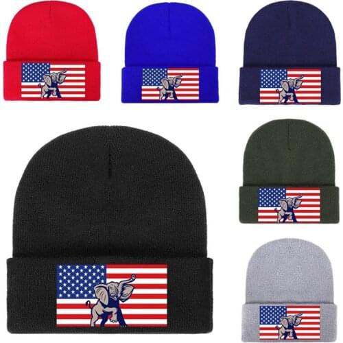 Republican Party Hedging Head Hat Beanie Cap Warm Outdoor Fashion Hat Autumn Winter Men Women Boys Girls Casual Hats Wholesale