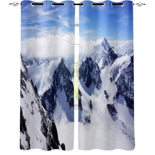 Snow Mountain Landscape Window Curtains Living Room Bedroom Kitchen Curtain For Children Drapes Window Treatment