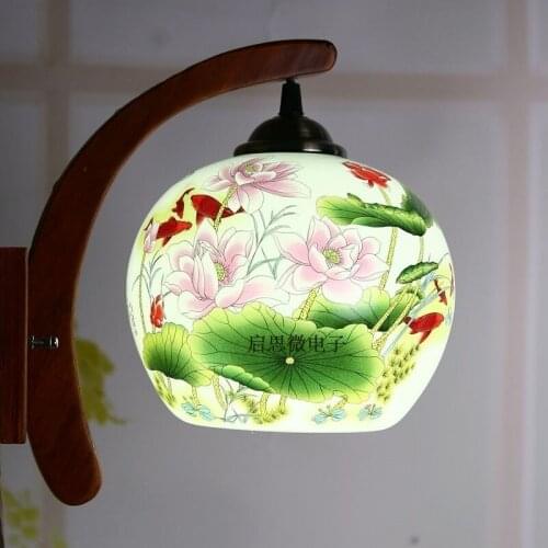 New LED Bedroom Bedside Lamp Reading Wall Lamps Restaurant/Living ceramics light Fixtures 90-260V Corridor Wall Lights